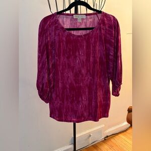 Michael Kors Magenta Tie-Dye Blouse
